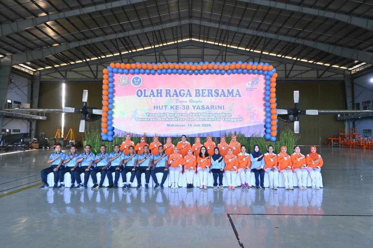 Olahraga Bersama Warnai Peringatan HUT Ke-38 Yasarini di Lanud Sultan Hasanuddin