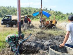 Jawab Krisis Air Bersih, TMMD Ke-129 Kodim 1505/Tidore Bangun Sumur Bor