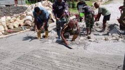 Progres Pengecoran Jalan TMMD Ke-129 Kodim 1807/Sorong Selatan Capai 55 Persen, Wujud Nyata Pengabdian TNI Membangun Desa
