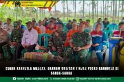 Cegah Karhutla Meluas, Danrem 091/ASN Tinjau Posko Karhutla di Sanga-Sanga