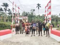 Kodim 1710/Mimika Rampungkan Jembatan Beton di Kelurahan Kamoro Jaya dan Wonosari Jaya