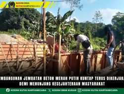Pembangunan Jembatan Beton Merah Putih Kuntap Terus Dikerjakan Demi Menunjang Kesejahteraan Masyarakat