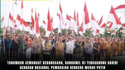Tanamkan Semangat Kebangsaan, Danramil 01 Tenggarong Hadiri Gerakan Nasional Pembagian Bendera Merah Putih