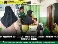 Dukung Kesehatan Masyarakat, Babinsa Lakukan Pendampingan Posyandu Di Wilayah Binaan