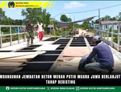 Pembangunan Jembatan Beton Merah Putih Muara Jawa Berlanjut ke Tahap Bekisting