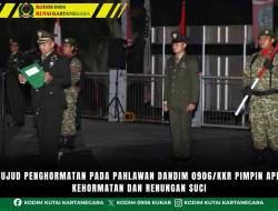 Wujud Penghormatan Pada Pahlawan, Dandim 0906/Kkr Pimpin Apel Kehormatan Dan Renungan Suci