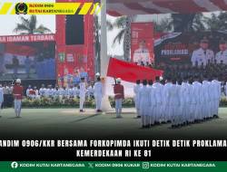 Dandim 0906/Kkr Bersama Forkopimda Ikuti Detik Detik Proklamasi Kemerdekaan RI Ke 81