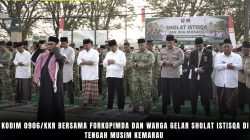 Kodim 0906/Kkr Bersama Forkopimda Dan Warga Gelar Sholat Istisqa Di Tengah Musim Kemarau