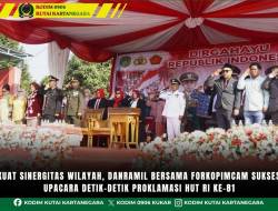 Perkuat Sinergitas Wilayah, Danramil Bersama Forkopimcam Sukseskan Upacara Detik-Detik Proklamasi HUT RI Ke-81