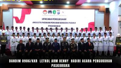 Dandim 0906/Kkr Letkol Arm Benny Hadiri Acara Pengukuhan Paskibraka