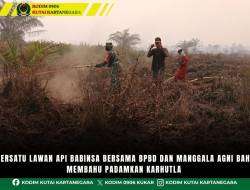 Bersatu Lawan Api Babinsa Bersama BPBD Dan Manggala Agni Bahu Membahu Padamkan Karhutla