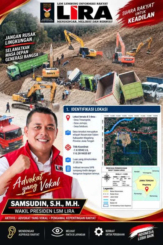 Dugaan Tambang dan Pabrik HS Salam Magelang Disorot LIRA, Polda Jateng hingga Mabes Polri Didesak Bertindak