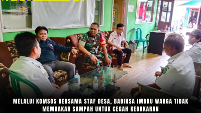 Melalui Komsos Bersama Staf Desa, Babinsa Imbau Warga Tidak Membakar Sampah Cegah Kebakaran