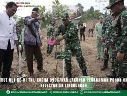 Sambut HUT ke-81 TNI, Kodim 0906/Kkr Lakukan Penanaman Pohon untuk Kelestarian Lingkungan