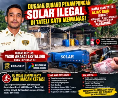 Dugaan Solar Subsidi Ditampung di Minahasa Mencuat, LIN Desak Polda Sulut Bongkar Asal-usul Pasokan