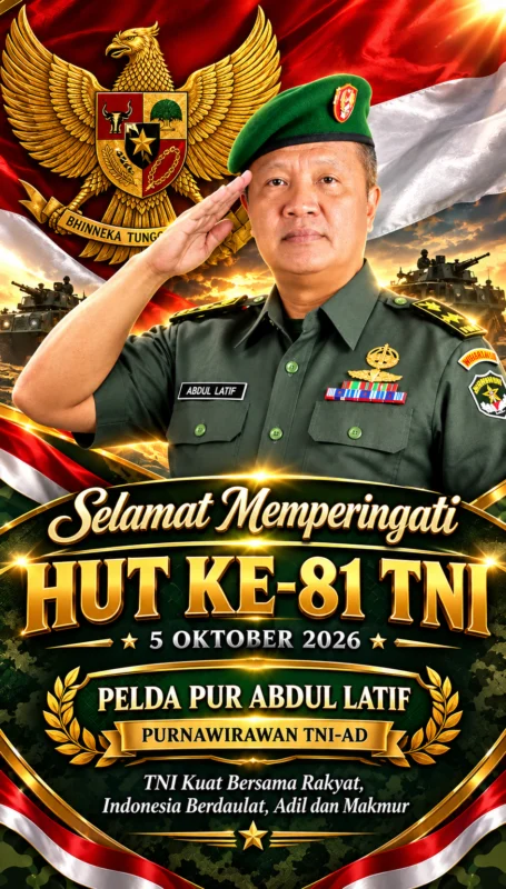 Sambut HUT ke-81 TNI, Pelda Pur Abdul Latif Sampaikan Pesan Penuh Makna bagi Bangsa
