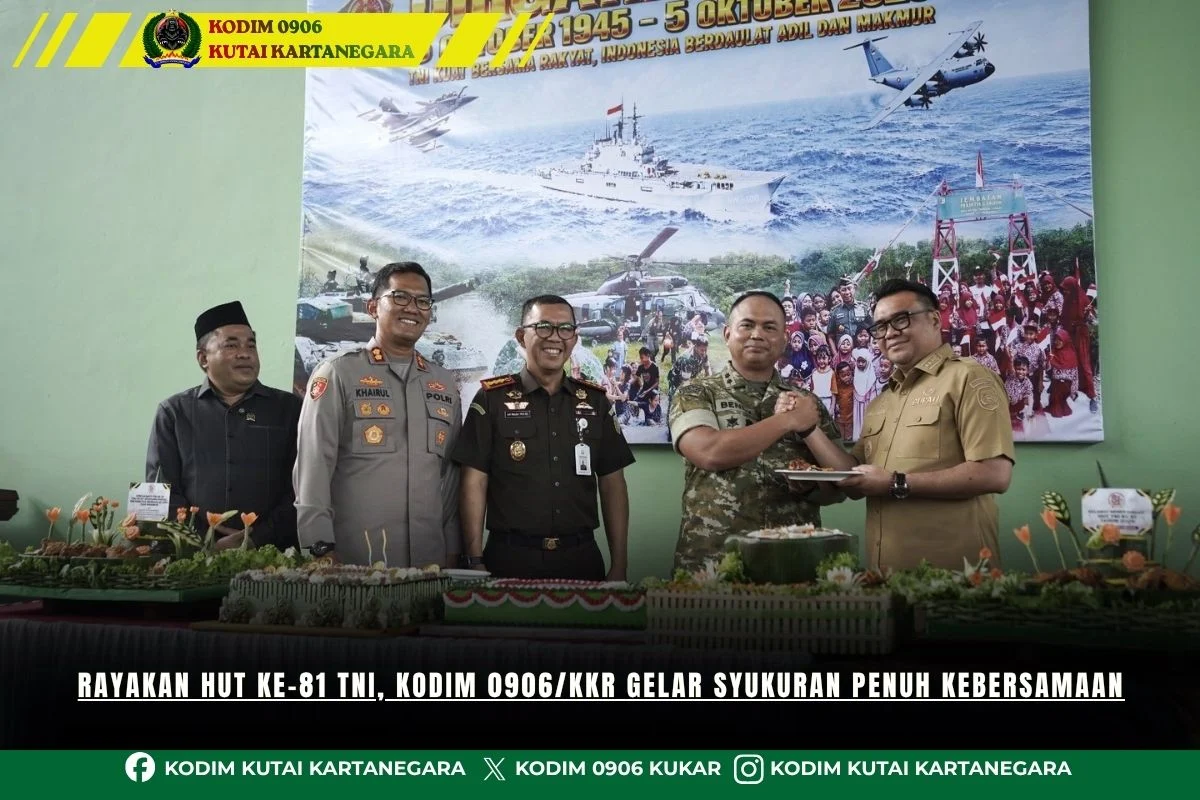Rayakan HUT TNI ke-81 , Kodim 0906/Kkr Gelar Syukuran Penuh Kebersamaan